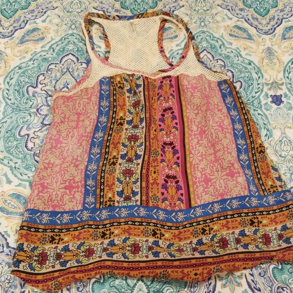Multicolored sheer blouse